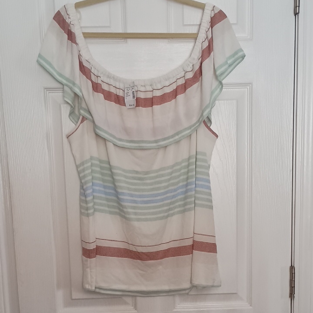 Maurices Off The Shoulder Boho Style Sleeveless Blouse b225
